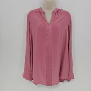 J Jill 100% Silk Top Womens SZ M Petal Pink Boho Beachy‎ Coastal Quiet Luxury